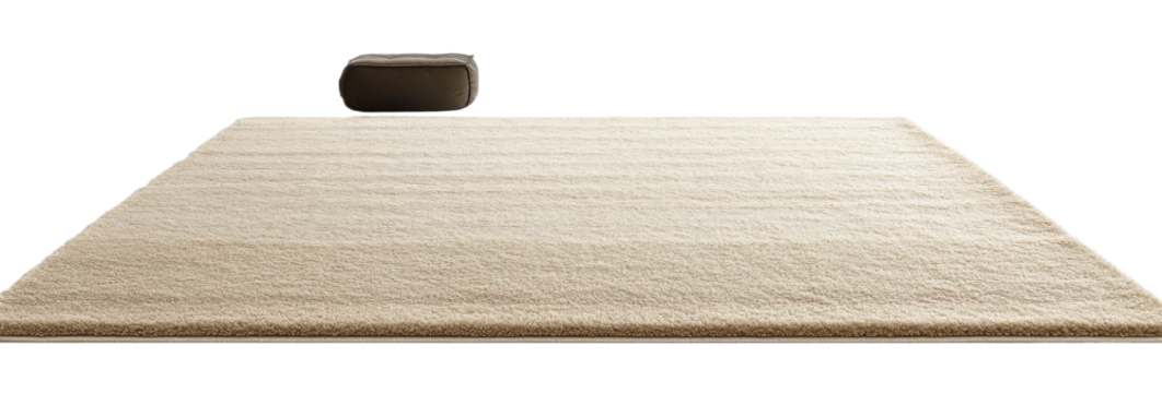 Beige Shaggy Rug with Ottoman, Isolated on Transparent Background, Home Decor, Floor Covering, rug, ottoman, texture