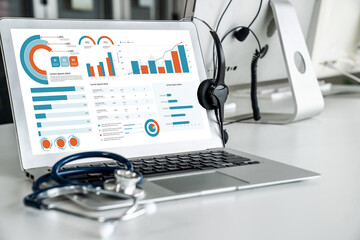 Business data dashboard provide business intelligence analytic for marketing strategy planning...