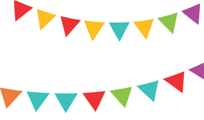 Festive Strings of Colorful Pennant Flags.