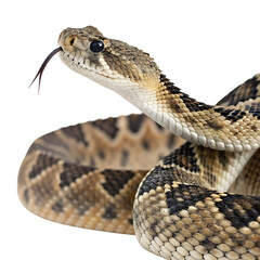 Obraz premium western diamondback in Transparent Background Closeup of a Boa Constrictor Showing Detailed Scales and Pattern