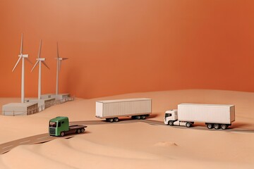 Green Logistic Transport Vector Sustainable, Net Zero & Eco Friendly Global Shipping Designs