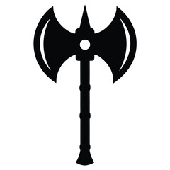 Battle axe silhouette vector isolated on white background