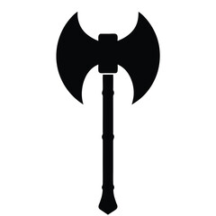 Battle axe silhouette vector isolated on white background