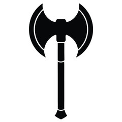 Battle axe silhouette vector isolated on white background
