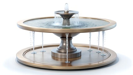 Round Table Water Fountain &ndash; Minimalist Zen Decor with Copy Space