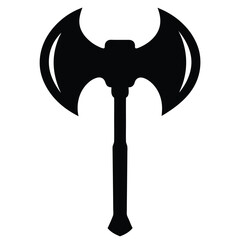 Battle axe silhouette vector isolated on white background