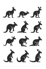 Kangaroo Silhouette Vector Art: Animal Icon Graphic Design