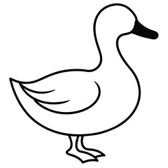 Duck line art isolated on white background 