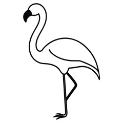 Obraz premium Flamingo line art isolated on white background