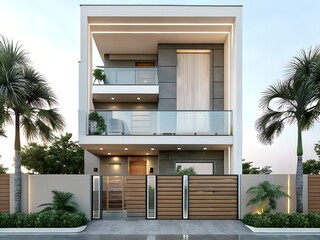 Contemporary Modern House Exterior with Geometric Design