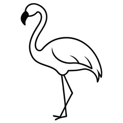 Flamingo line art isolated on white background
