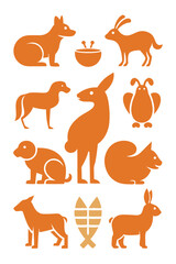 Fototapeta premium Orange animal and nature design for logo elements