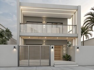 Contemporary Modern House Exterior with Geometric Design