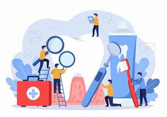 Vector flat style illustration of Dental Care