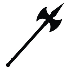 Halberd silhouette vector isolated on white background