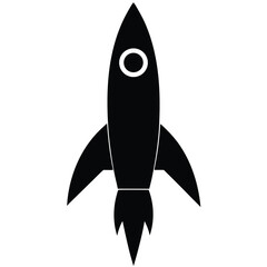 Fototapeta premium including rocket silhouette vector isolated on white background
