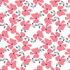 Christmas floral seamless pattern with decorative bouquets, festive background, winter wallpaper, gift paper
