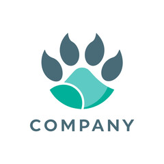 Elegant Paw Print Logo Design for Animal Company