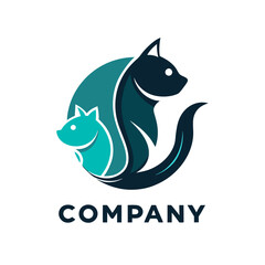 Elegant Cat and Dog Creative Logo Design Concept