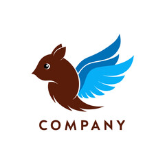 Squirrel with Wings Logo Design for Brand Identity