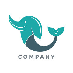 Elegant Dolphin Logo Design with Leaf Tail Concept