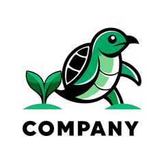 Sustainable Turtle Logo Symbolizing Growth, Progress and Eco-Friendliness