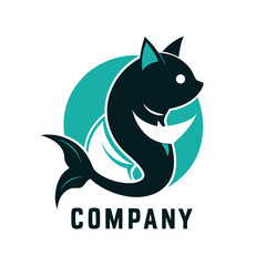 Unique Cat-Fish Hybrid Logo for Modern Companies