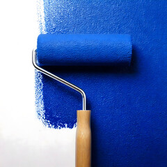 Obraz premium blue paint roller
