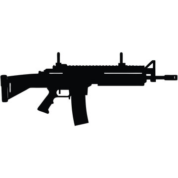 M240 silhouette vector isolated on white background 