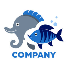 Friendly Fish Logo: Marine Life, Business, or Branding