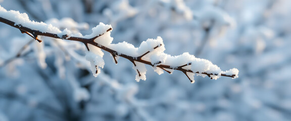 branch of a tree covered in snow