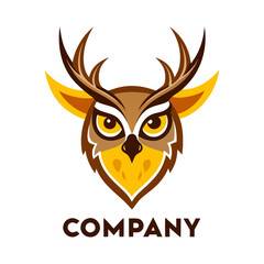 Hybrid Owl Deer Logo for a Nature Company