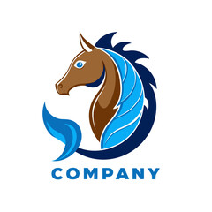 Unique Horse Sea Creature Logo Design for Company