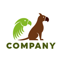Unique Animal Logo: Bird and Dog Combination Vector