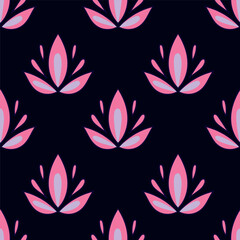Colorful hand draw flowers seamless pattern for fabric textile wallpaper.