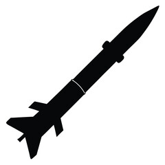 Rocket launcher silhouette vector isolated on white background