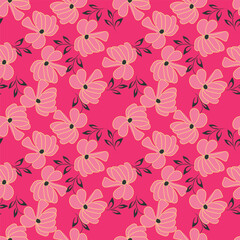 Colorful hand draw flowers seamless pattern for fabric textile wallpaper.
