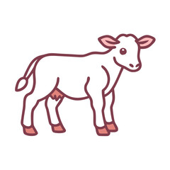 Cute calf vector illustration on a black background