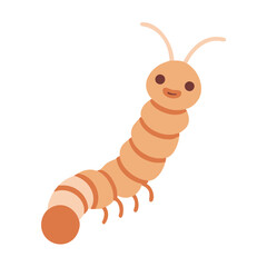 Cute Cartoon Centipede Illustration on Black Background