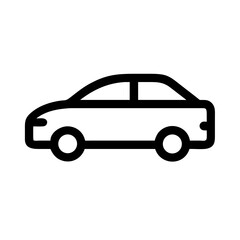 Sedan Car in Profile View Icon Design