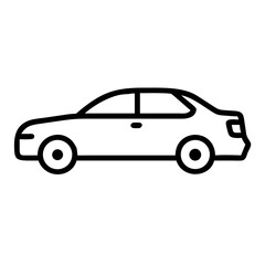 Sedan Car in Profile View Icon Design