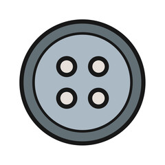 Sewing Button with Stitch Holes Icon Design