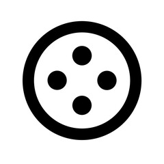 Sewing Button with Stitch Holes Icon Design