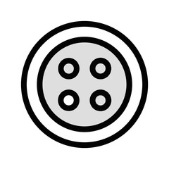 Sewing Button with Stitch Holes Icon Design