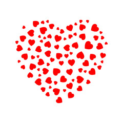 Heart shape composed of many small heart shapes. Perfect for Valentine's Day, love, romantic themed designs, or relations