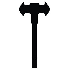 War hammer silhouette vector isolated on white background