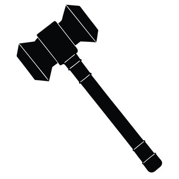 War hammer silhouette vector isolated on white background