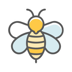 Simple cartoon bee vector graphic on a black background
