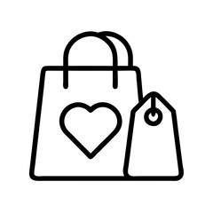 Shopping Bag with Heart Icon Design