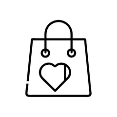 Shopping Bag with Heart Icon Design